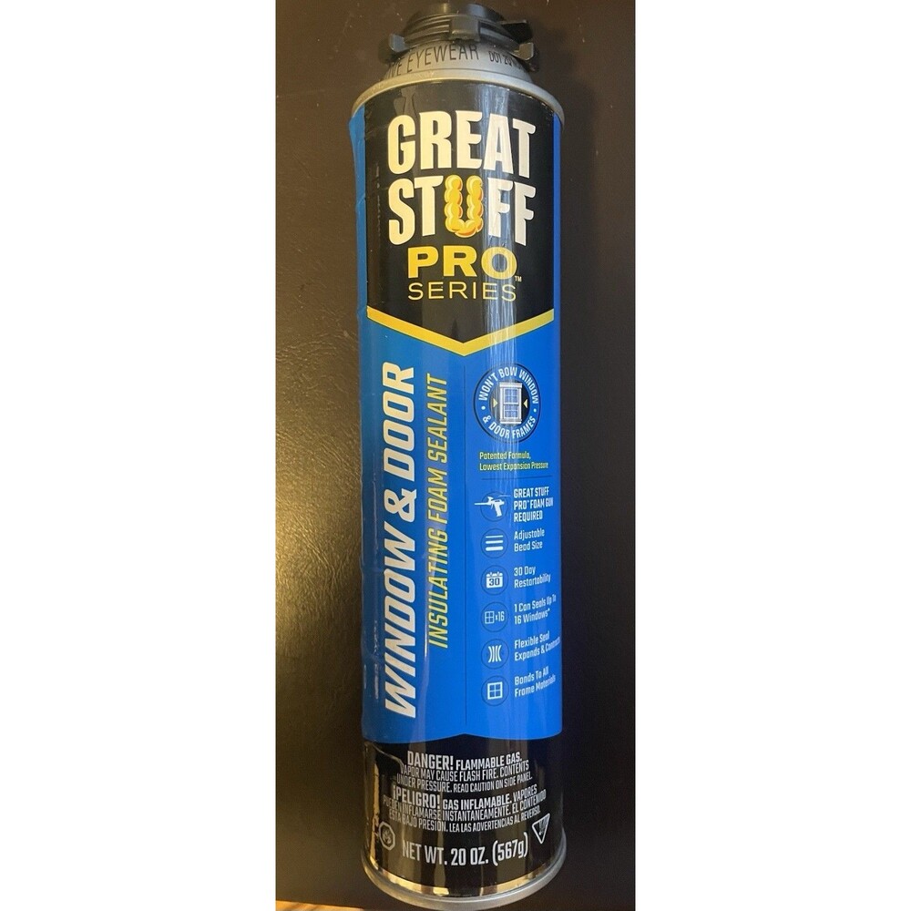2 Pack GREAT STUFF PRO Window & Door Gap Filler Foam 20oz